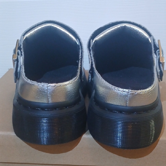 Dr. Martens "Laketen" Silver Metallic Mules NWOT - M6/W7 - Picture 3 of 9